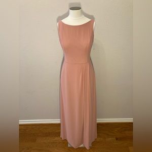 NWT Pink Chiffon Boat Neck Dress